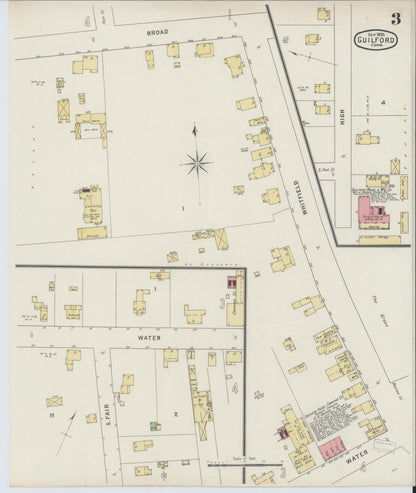 Sanborn Fire Insurance Map from Guilford, New Haven County, Connecticut (1895), Sheet #0003 - Complete Map Set gallery image, historic Sanborn map, vintage wall art, Connecticut Connecticut