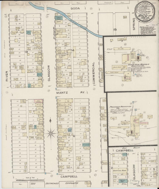 Sanborn Fire Insurance Map from Rico, Dolores County, Colorado (1886), Sheet #0001 - Historic Sanborn Fire Insurance Map Print, vintage old map wall art, antique decor, genealogy gift, Colorado Colorado map