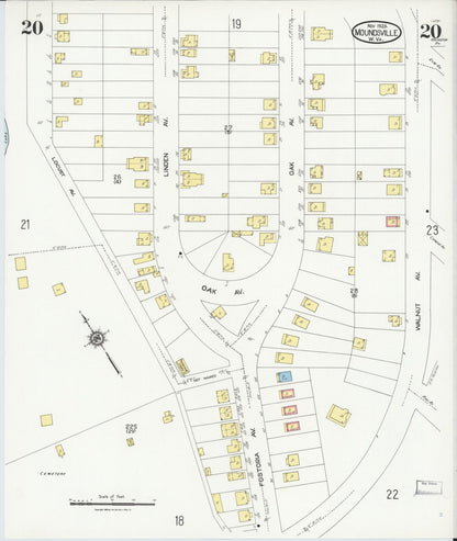 Sanborn Fire Insurance Map from Moundsville, Marshall County, West Virginia (1923), Sheet #0020 - Complete Map Set gallery image, historic Sanborn map, vintage wall art, West Virginia West Virginia