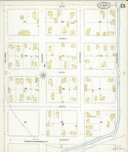 Sanborn Fire Insurance Map from Albany, Linn County, Oregon (1895), Sheet #0013 - Complete Map Set gallery image, historic Sanborn map, vintage wall art, Oregon Oregon