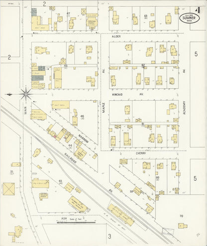 Sanborn Fire Insurance Map from Sumner, Pierce County, Washington (1908), Sheet #0004 - Complete Map Set gallery image, historic Sanborn map, vintage wall art, Washington Washington