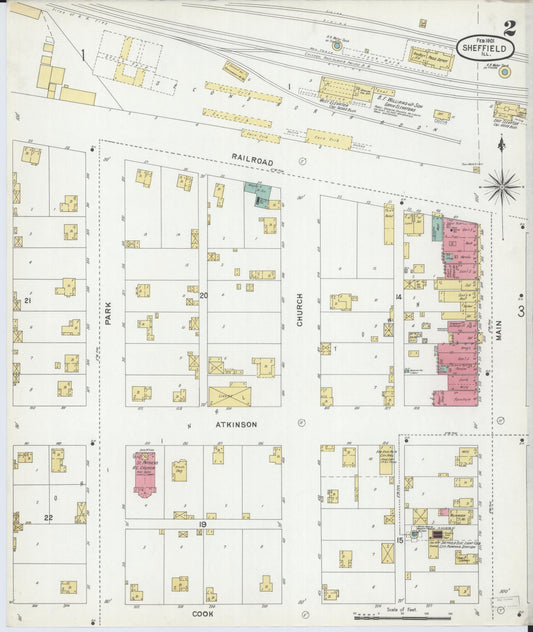 Sanborn Fire Insurance Map from Sheffield, Bureau County, Illinois (1901), Sheet #0002 - Historic Sanborn Fire Insurance Map Print, vintage old map wall art, antique decor, genealogy gift, Illinois Illinois map