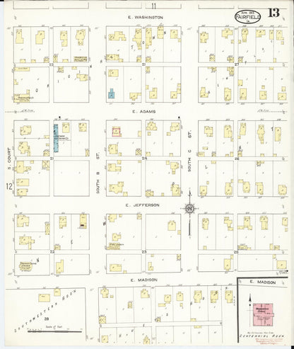 Sanborn Fire Insurance Map from Fairfield, Jefferson County, Iowa (1913), Sheet #0013 - Historic Sanborn Fire Insurance Map Print