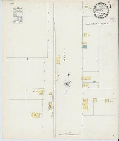Sanborn Fire Insurance Map from Fort Gibson, Muskogee County, Oklahoma (1894), Sheet #0001 - Complete Map Set gallery image, historic Sanborn map, vintage wall art, Oklahoma Oklahoma