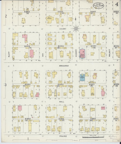 Sanborn Fire Insurance Map from Fulton, Whiteside County, Illinois (1897), Sheet #0004 - Complete Map Set gallery image, historic Sanborn map, vintage wall art, Illinois Illinois