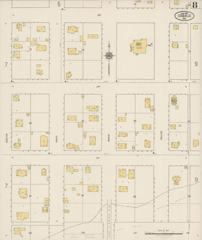 Sanborn Fire Insurance Map from Coquille, Coos County, Oregon (1920), Sheet #0008 - Complete Map Set gallery image, historic Sanborn map, vintage wall art, Oregon Oregon