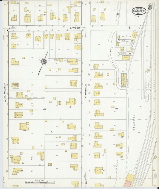 Sanborn Fire Insurance Map from Camden, Ouachita County, Arkansas (1917), Sheet #0008 - Historic Sanborn Fire Insurance Map Print, vintage old map wall art, antique decor, genealogy gift, Arkansas Arkansas map