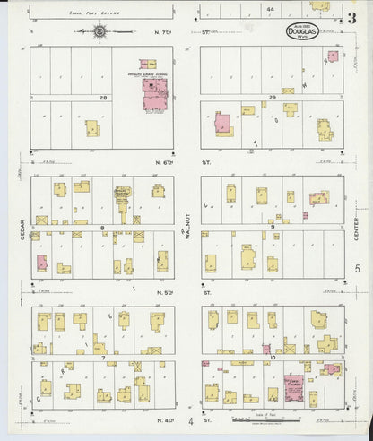 Sanborn Fire Insurance Map from Douglas, Converse County, Wyoming (1920), Sheet #0003 - Complete Map Set gallery image, historic Sanborn map, vintage wall art, Wyoming Wyoming