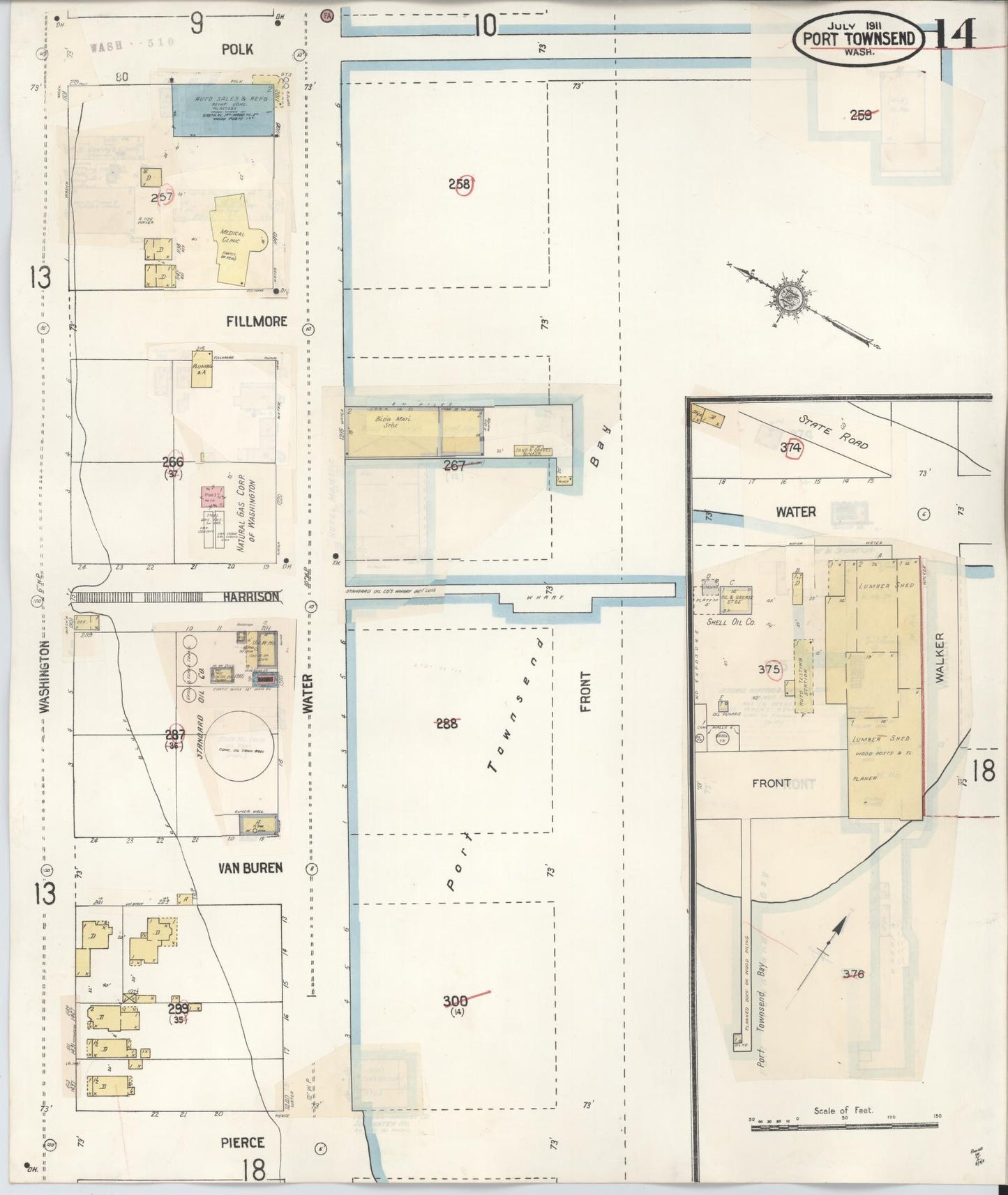 Sanborn Fire Insurance Map from Port Townsend, Jefferson County, Washington (1949), Sheet #0014 - Complete Map Set gallery image, historic Sanborn map, vintage wall art, Washington Washington