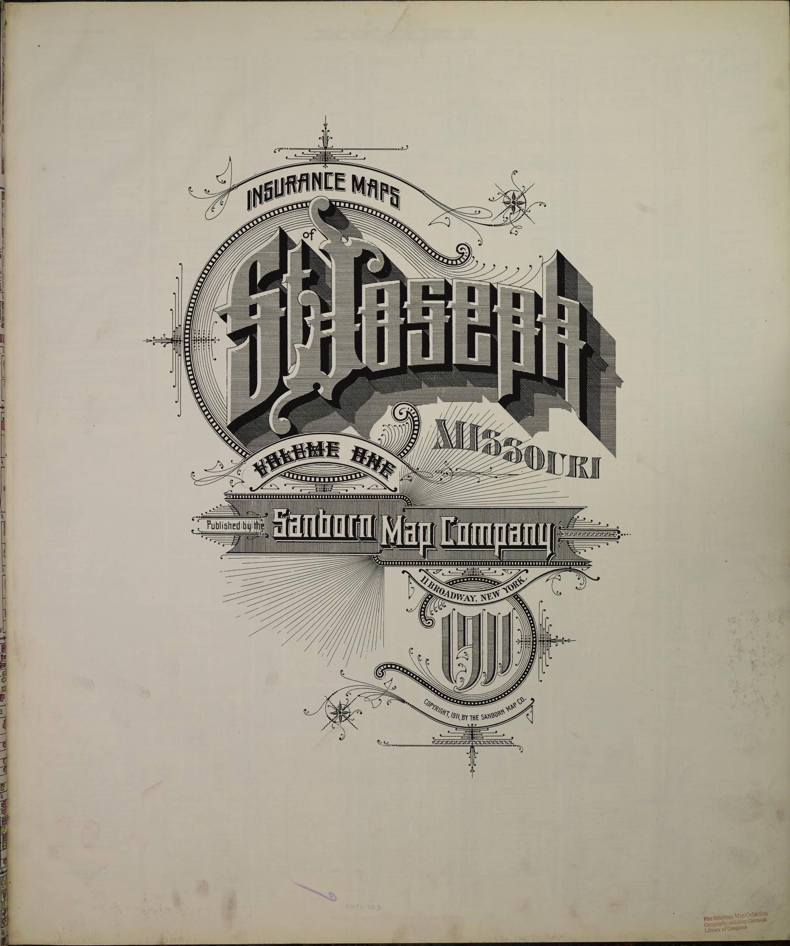 Sanborn Fire Insurance Map from Saint Joseph, Buchanan County, Missouri (1911), Sheet #0001 - Historic Sanborn Fire Insurance Map Print, vintage old map wall art, antique decor, genealogy gift, Missouri Missouri map