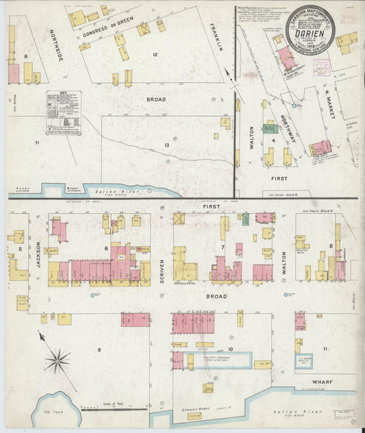 Sanborn Fire Insurance Map from Darien, Mcintosh County, Georgia. (1908) – Historic Sanborn Fire Insurance Map Print