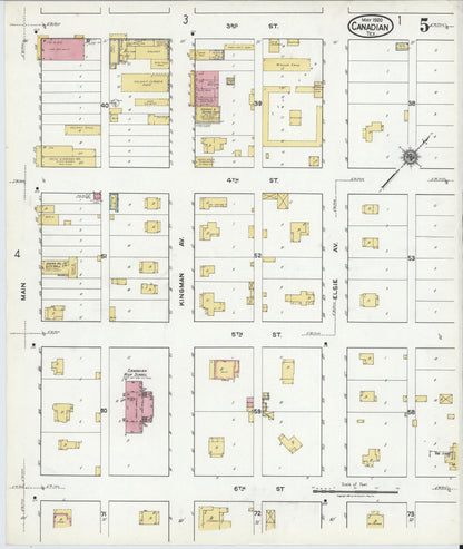 Sanborn Fire Insurance Map from Canadian, Hemphill County, Texas (1920), Sheet #0005 - Complete Map Set gallery image, historic Sanborn map, vintage wall art, Texas Texas