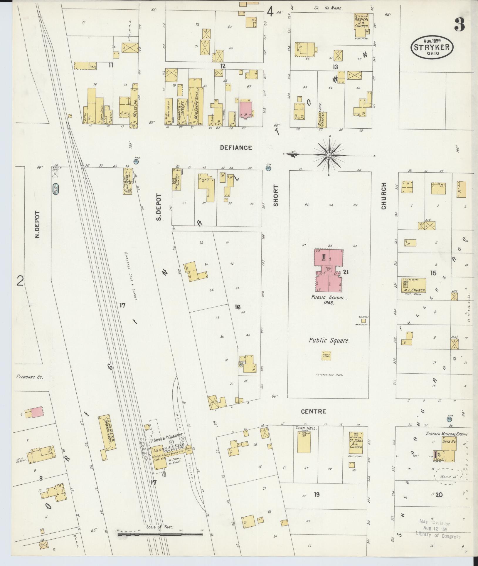 Sanborn Fire Insurance Map from Stryker, Williams County, Ohio (1899), Sheet #0003 - Complete Map Set gallery image, historic Sanborn map, vintage wall art, Ohio Ohio