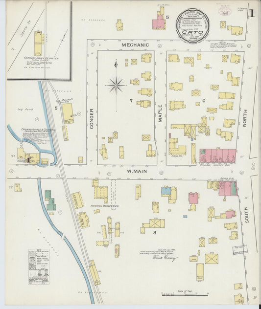 Sanborn Fire Insurance Map from Cato, Cayuga County, New York (1894), Sheet #0001 - Complete Map Set gallery image, historic Sanborn map, vintage wall art, New York New York