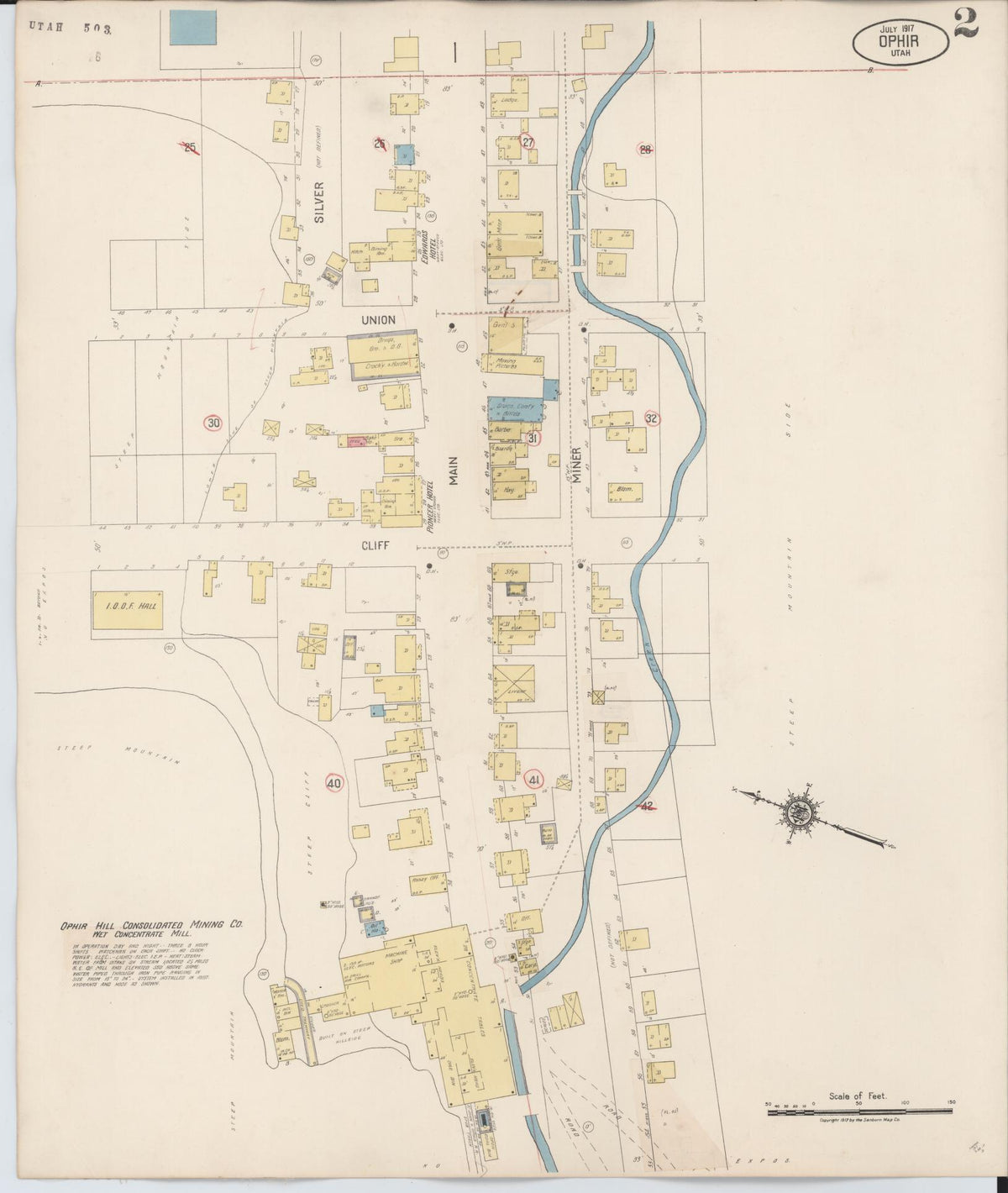 Sanborn Fire Insurance Map from Ophir, Tooele County, Utah (1922), Sheet #0002 - Complete Map Set gallery image, historic Sanborn map, vintage wall art, Utah Utah