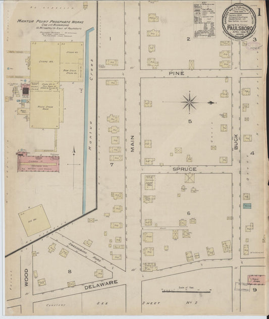 Sanborn Fire Insurance Map from Paulsboro, Gloucester County, New Jersey. (1886) – Historic Sanborn Fire Insurance Map Print