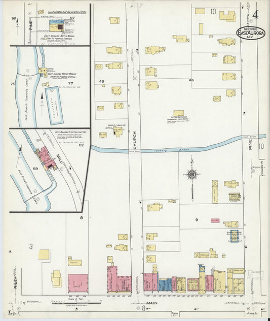 Sanborn Fire Insurance Map from East Aurora, Erie County, New York (1920), Sheet #0004 - Historic Sanborn Fire Insurance Map Print, vintage old map wall art, antique decor, genealogy gift, New York New York map