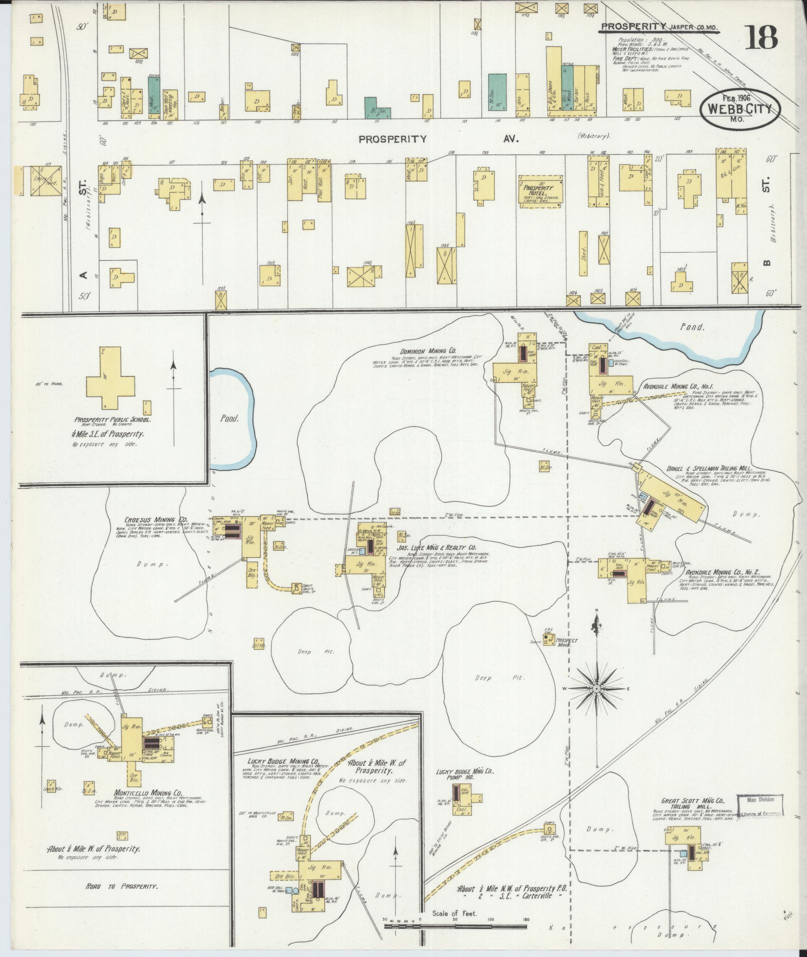 Sanborn Fire Insurance Map from Webb City, Jasper County, Missouri (1906), Sheet #0018 - Complete Map Set gallery image, historic Sanborn map, vintage wall art, Missouri Missouri