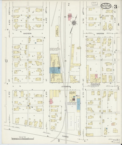 Sanborn Fire Insurance Map from Decatur, Adams County, Indiana (1914), Sheet #0003 - Historic Sanborn Fire Insurance Map Print, vintage old map wall art, antique decor, genealogy gift, Indiana Indiana map