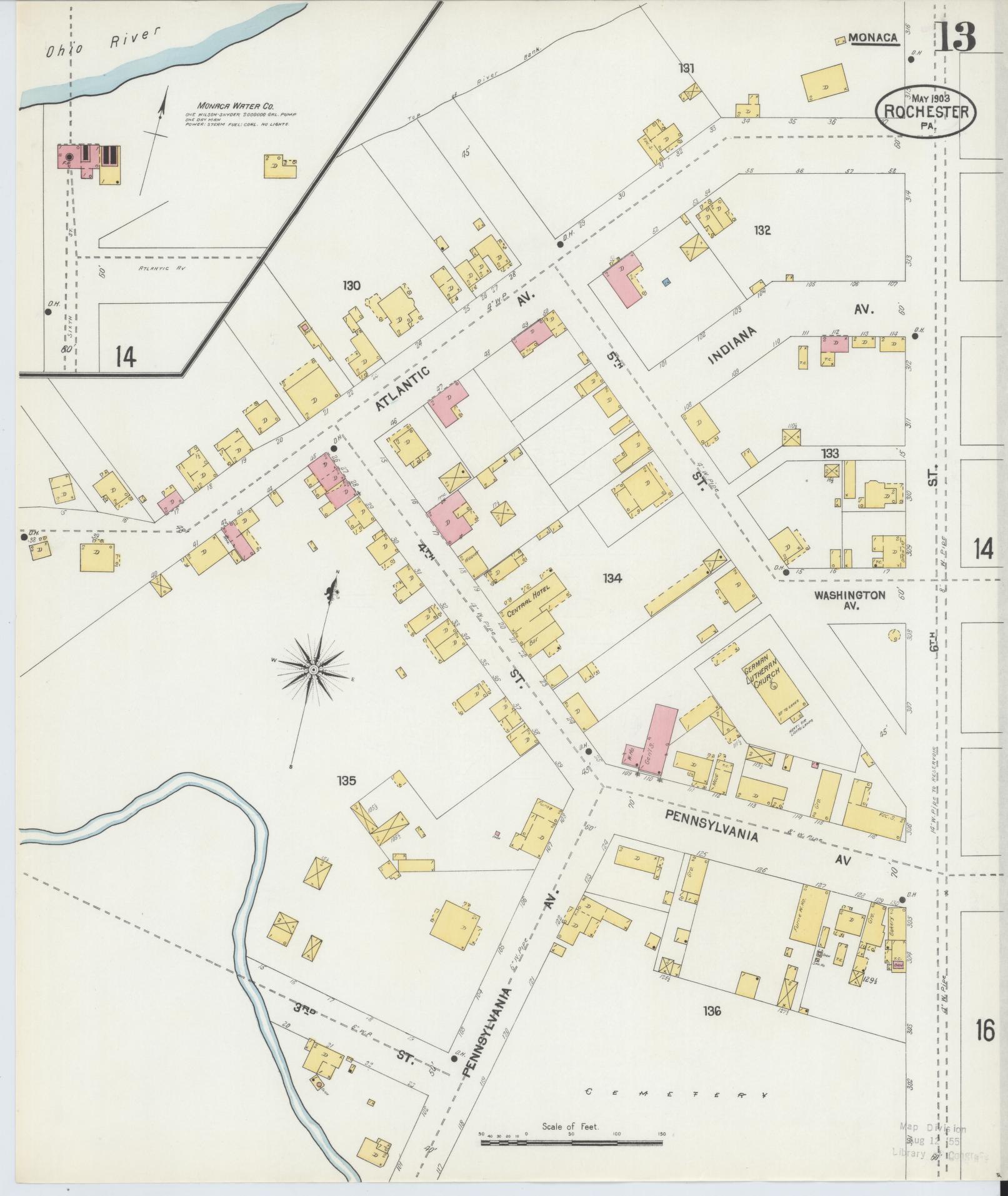 Sanborn Fire Insurance Map from Rochester, Beaver County, Pennsylvania (1903), Sheet #0013 - Complete Map Set gallery image, historic Sanborn map, vintage wall art, Pennsylvania Pennsylvania