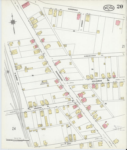 Sanborn Fire Insurance Map from Milton, Northumberland County, Pennsylvania (1918), Sheet #0020 - Complete Map Set gallery image, historic Sanborn map, vintage wall art, Pennsylvania Pennsylvania