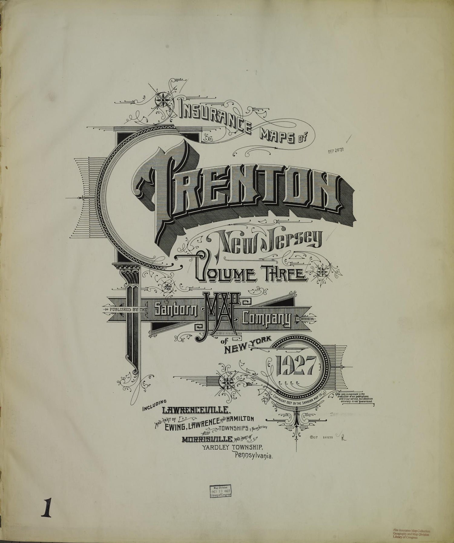 Sanborn Fire Insurance Map from Trenton, Mercer County, New Jersey. (1927) – Historic Sanborn Fire Insurance Map Print