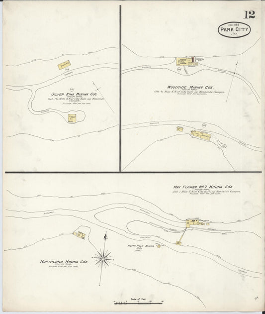 Sanborn Fire Insurance Map from Park City, Summit County, Utah (1889), Sheet #0012 - Historic Sanborn Fire Insurance Map Print, vintage old map wall art, antique decor, genealogy gift, Utah Utah map
