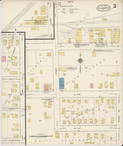 Sanborn Fire Insurance Map from Willoughby, Lake County, Ohio (1922), Sheet #0002 - Historic Sanborn Fire Insurance Map Print, vintage old map wall art, antique decor, genealogy gift, Ohio Ohio map