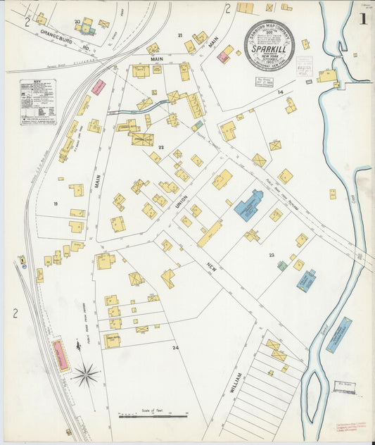 Sanborn Fire Insurance Map from Sparkill, Rockland County, New York (1903), Sheet #0001 - Complete Map Set gallery image, historic Sanborn map, vintage wall art, New York New York