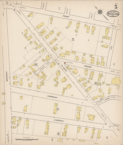 Sanborn Fire Insurance Map from Rockland, Knox County, Maine (1922), Sheet #0005 - Complete Map Set gallery image, historic Sanborn map, vintage wall art, Maine Maine