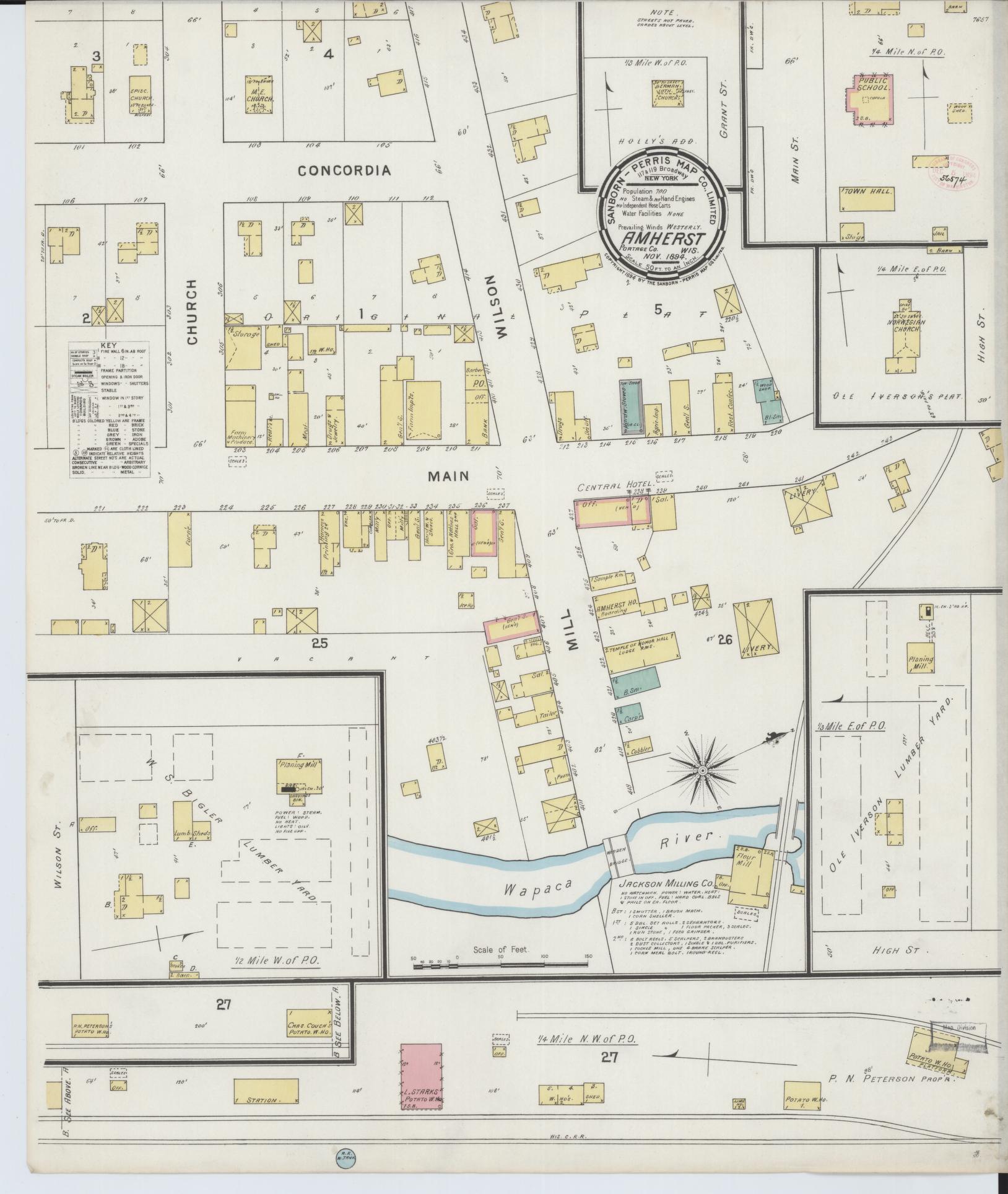 Amherst, Portage County, Wisconsin (1894) – Sanborn Fire Insurance Map – Map View