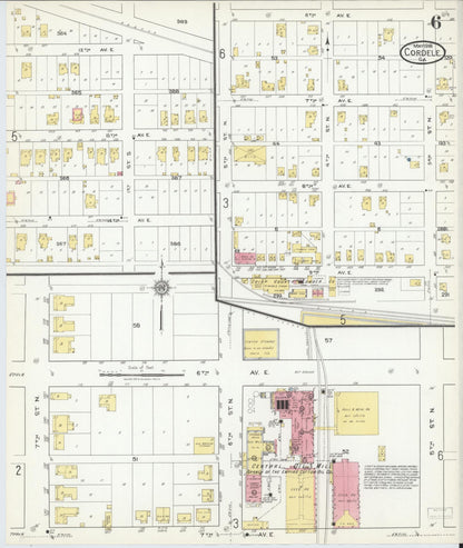 Sanborn Fire Insurance Map from Cordele, Crisp County, Georgia (1918), Sheet #0006 - Complete Map Set gallery image, historic Sanborn map, vintage wall art, Georgia Georgia