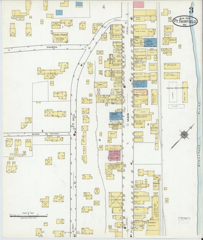 Sanborn Fire Insurance Map from Fort Fairfield, Aroostook County, Maine (1919), Sheet #0003 - Complete Map Set gallery image, historic Sanborn map, vintage wall art, Maine Maine