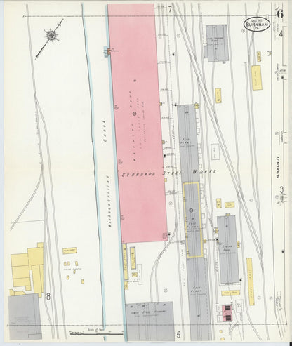 Sanborn Fire Insurance Map from Burnham, Mifflin County, Pennsylvania (1910), Sheet #0006 - Historic Sanborn Fire Insurance Map Print, vintage old map wall art, antique decor, genealogy gift, Pennsylvania Pennsylvania map