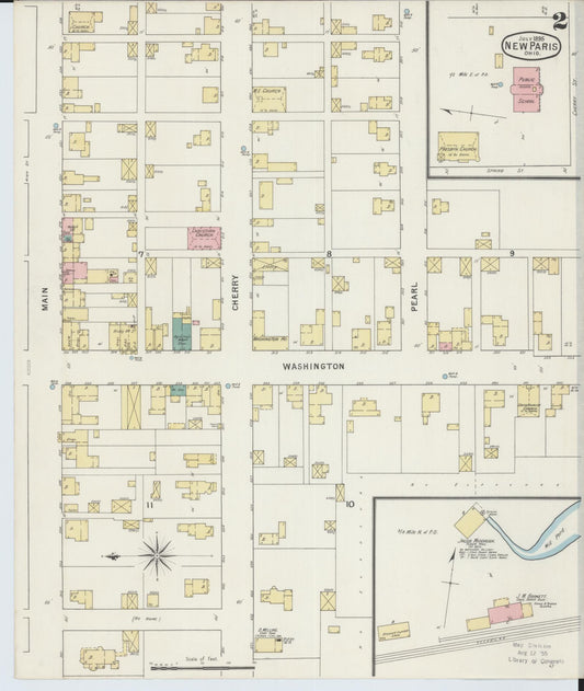 Sanborn Fire Insurance Map from New Paris, Preble County, Ohio (1895), Sheet #0002 - Historic Sanborn Fire Insurance Map Print, vintage old map wall art, antique decor, genealogy gift, Ohio Ohio map