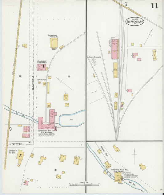 Sanborn Fire Insurance Map from Shippensburg, Cumberland And Franklin Counties, Pennsylvania (1899), Sheet #0011 - Historic Sanborn Fire Insurance Map Print, vintage old map wall art, antique decor, genealogy gift, Counties Pennsylvania map