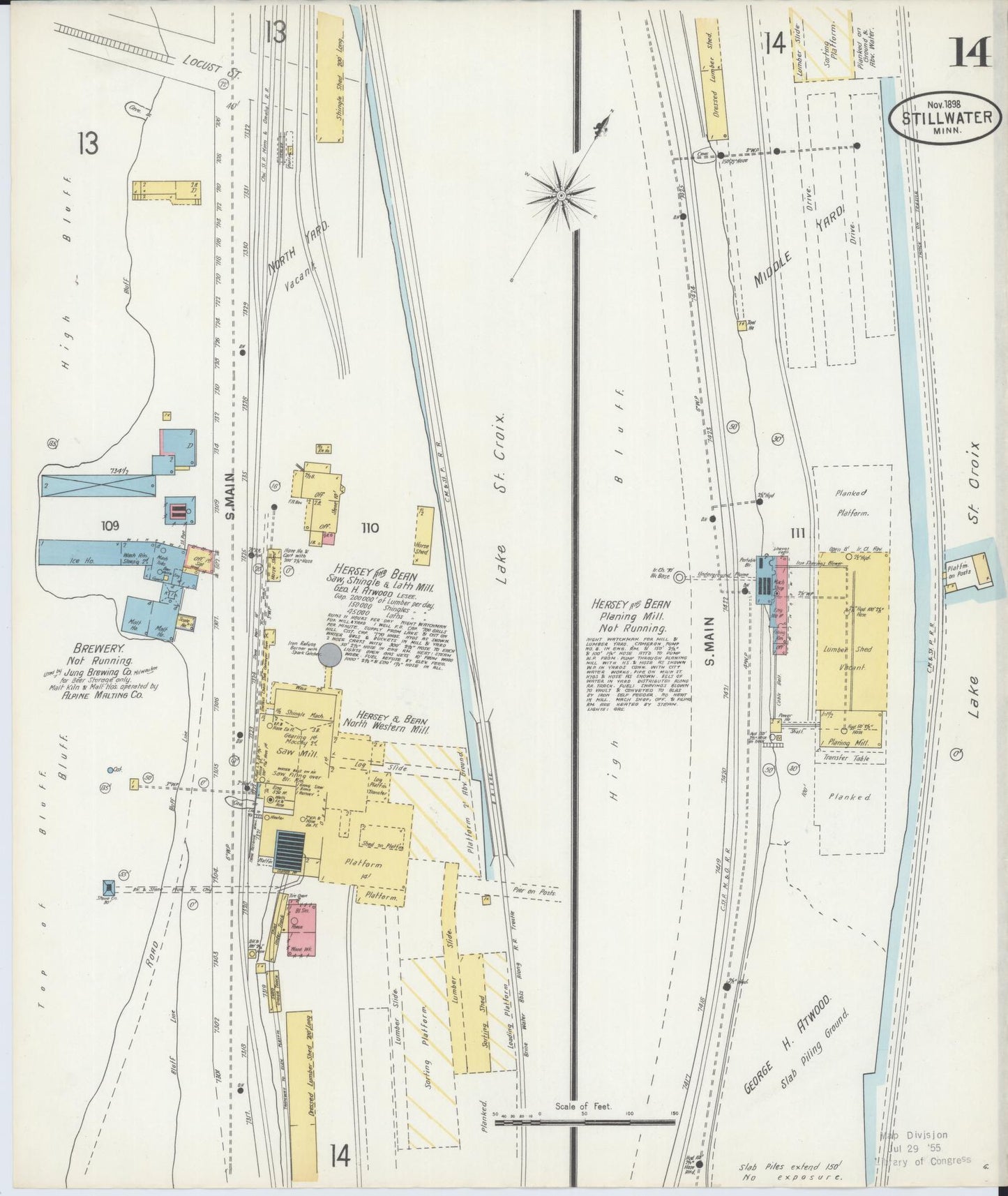 Sanborn Fire Insurance Map from Stillwater, Washington County, Minnesota (1898), Sheet #0014 - Complete Map Set gallery image, historic Sanborn map, vintage wall art, Minnesota Minnesota