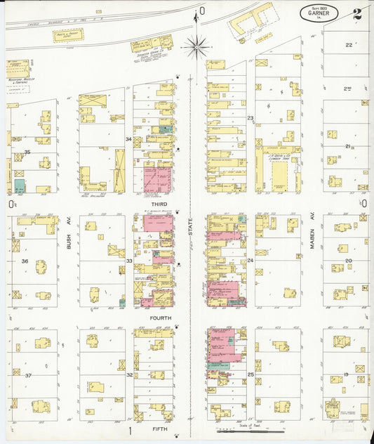 Sanborn Fire Insurance Map from Garner, Hancock County, Iowa (1900), Sheet #0002 - Historic Sanborn Fire Insurance Map Print, vintage old map wall art