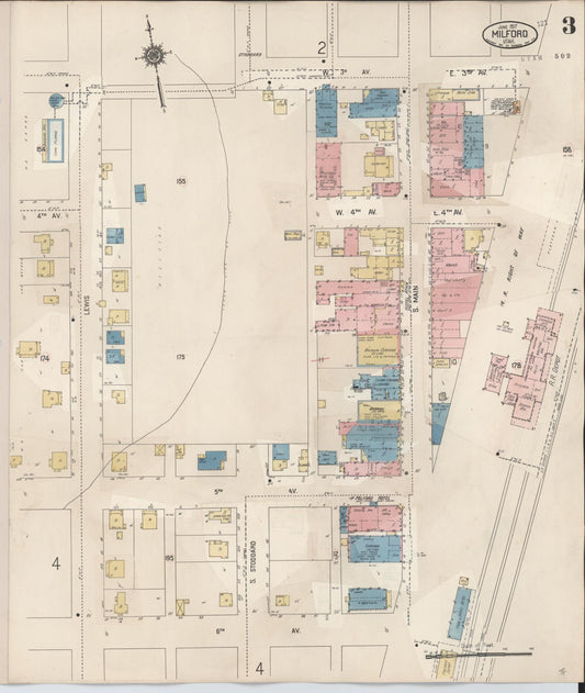 Sanborn Fire Insurance Map from Milford, Beaver County, Utah (1931), Sheet #0003 - Historic Sanborn Fire Insurance Map Print, vintage old map wall art, antique decor, genealogy gift, Utah Utah map