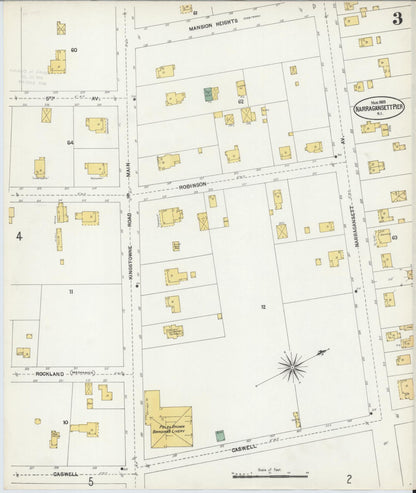 Sanborn Fire Insurance Map from Narragansett Pier, Washington County, Rhode Island (1903), Sheet #0003 - Complete Map Set gallery image, historic Sanborn map, vintage wall art, Rhode Island Rhode Island