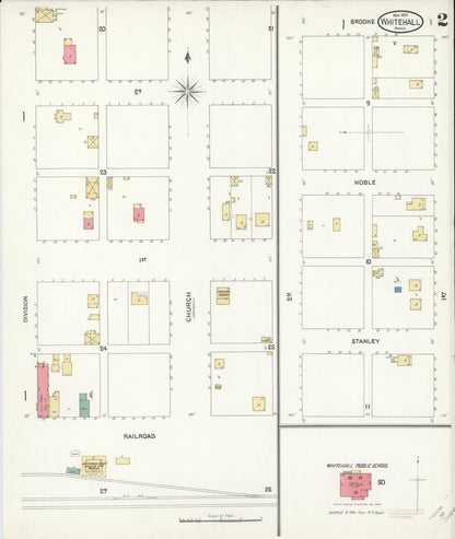 Sanborn Fire Insurance Map from Whitehall, Jefferson County, Montana (1901), Sheet #0002 - Complete Map Set gallery image, historic Sanborn map, vintage wall art, Montana Montana