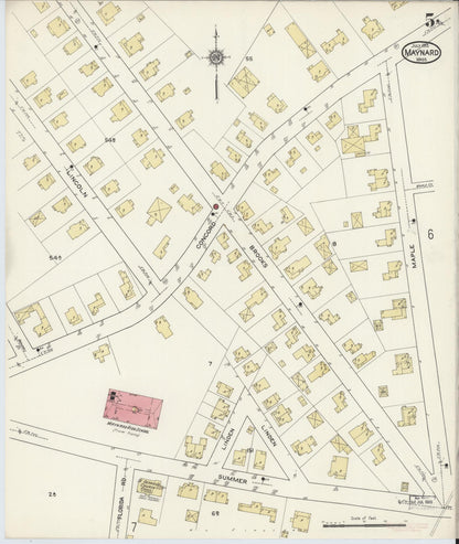 Sanborn Fire Insurance Map from Maynard, Middlesex County, Massachusetts (1915), Sheet #0005 - Complete Map Set gallery image, historic Sanborn map, vintage wall art, Massachusetts Massachusetts