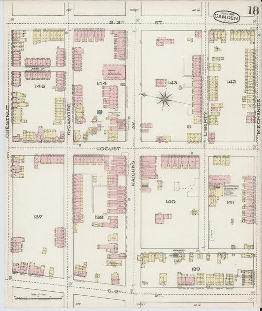 Sanborn Fire Insurance Map from Camden, Camden County, New Jersey (1885), Sheet #0018 - Historic Sanborn Fire Insurance Map Print, vintage old map wall art, antique decor, genealogy gift, New Jersey New Jersey map