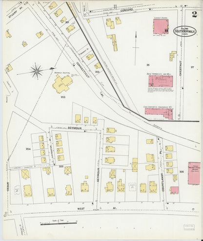 Sanborn Fire Insurance Map from South Norwalk, Fairfield County, Connecticut (1906), Sheet #0002 - Complete Map Set gallery image, historic Sanborn map, vintage wall art, Connecticut Connecticut