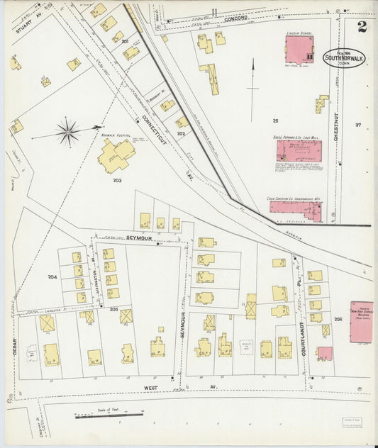 Sanborn Fire Insurance Map from South Norwalk, Fairfield County, Connecticut (1906), Sheet #0002 - Complete Map Set gallery image, historic Sanborn map, vintage wall art, Connecticut Connecticut