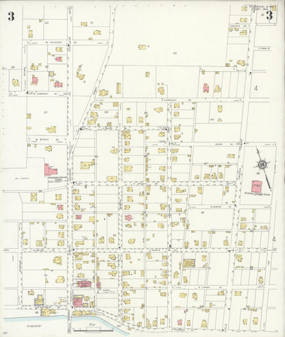 Sanborn Fire Insurance Map from Alderson, Greenbrier And Monroe Counties, West Virginia (1933), Sheet #0003 - Complete Map Set gallery image, historic Sanborn map, vintage wall art, West Virginia West Virginia