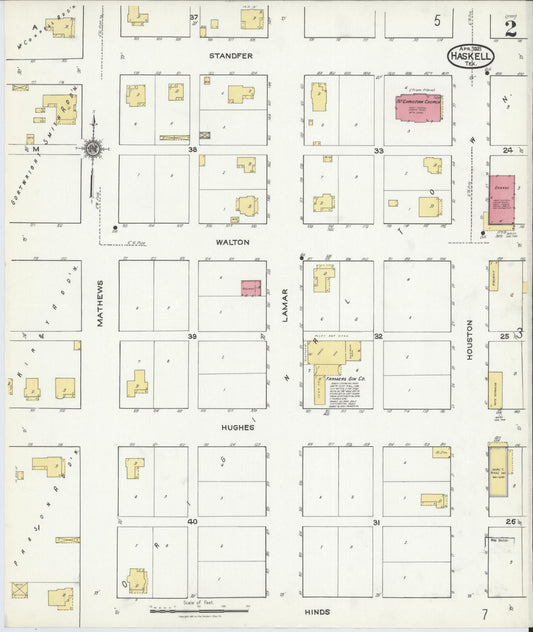 Sanborn Fire Insurance Map from Haskell, Haskell County, Texas (1921), Sheet #0002 - Historic Sanborn Fire Insurance Map Print, vintage old map wall art, antique decor, genealogy gift, Texas Texas map
