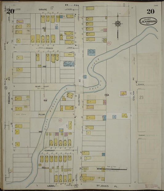 Sanborn Fire Insurance Map from Lackawanna, Erie County, New York (1950), Sheet #0020 - Historic Sanborn Fire Insurance Map Print, vintage old map wall art, antique decor, genealogy gift, New York New York map