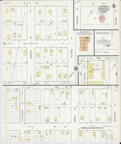 Sanborn Fire Insurance Map from Morris, Stevens County, Minnesota (1915), Sheet #0008 - Complete Map Set gallery image, historic Sanborn map, vintage wall art, Minnesota Minnesota