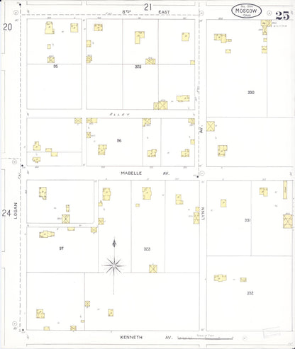 Sanborn Fire Insurance Map from Moscow, Latah County, Idaho (1904), Sheet #0025 - Complete Map Set gallery image, historic Sanborn map, vintage wall art, Idaho Idaho